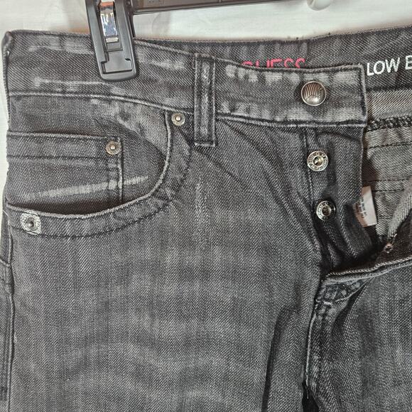 G By Guess Jeans Womens 29* 30x30 Black Gray Joey Low Bootcut Denim Distressed - Picture 2 of 11